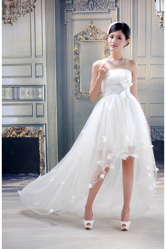 A-Line High Low Strapless Wedding Dresses 2031553