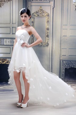 A-Line High Low Strapless Wedding Dresses 2031553