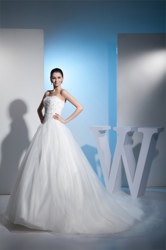 A-Line Beaded Lace Strapless Wedding Dresses 2030156 A-Line Beaded Lace Strapless Wedding Dresses 2030156