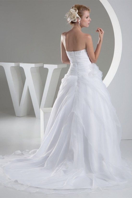 A-Line Strapless Sleeveless Satin Organza Wedding Dresses 2030159 A-Line Strapless Sleeveless Satin Organza Wedding Dresses 2030159