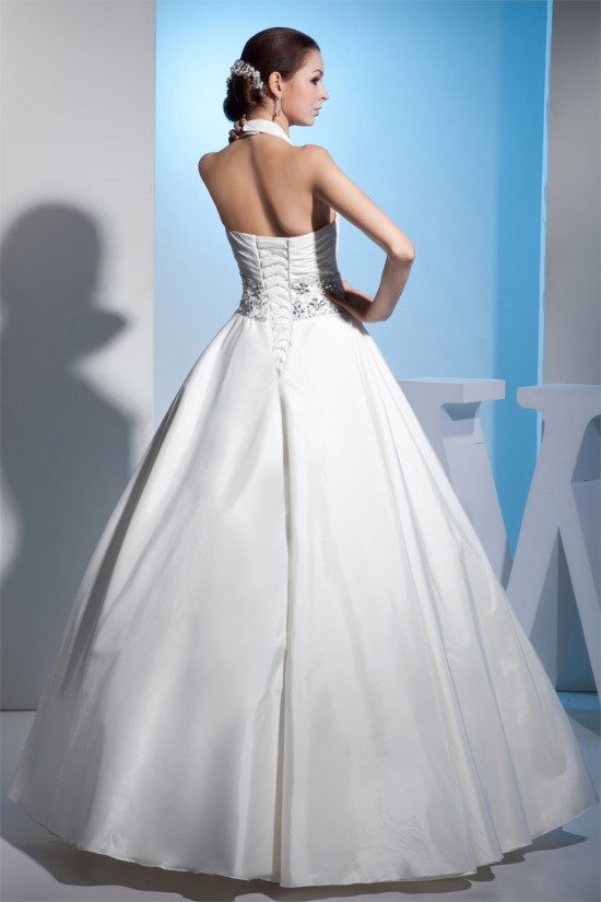 A-Line Halter Sleeveless Satin Taffeta Wedding Dresses 2030160 A-Line Halter Sleeveless Satin Taffeta Wedding Dresses 2030160