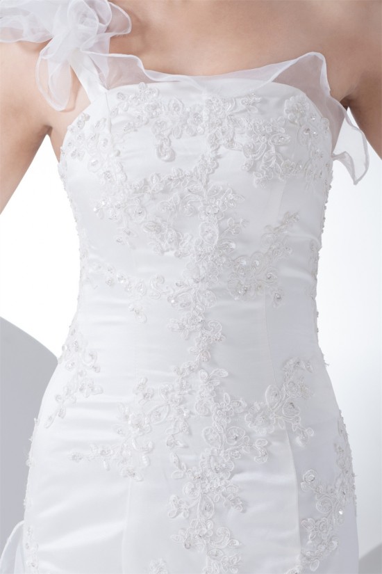 Mermaid/Trumpet Sleeveless One-Shoulder Beaded Lace Wedding Dresses 2030161 Mermaid/Trumpet Sleeveless One-Shoulder Beaded Lace Wedding Dresses 2030161