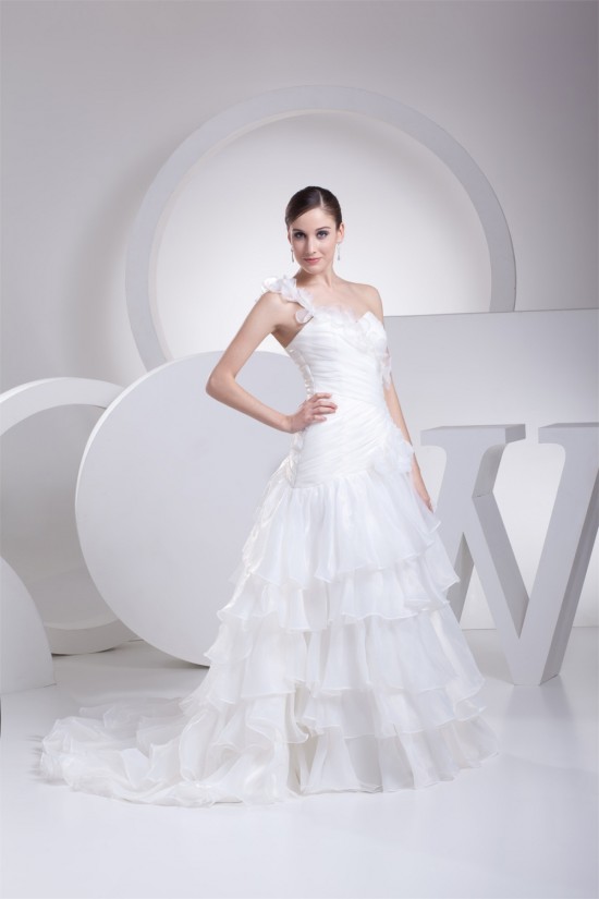 A-Line One-Shoulder Sleeveless Wedding Dresses 2030163 A-Line One-Shoulder Sleeveless Wedding Dresses 2030163
