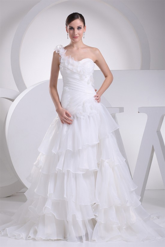 A-Line One-Shoulder Sleeveless Wedding Dresses 2030163 A-Line One-Shoulder Sleeveless Wedding Dresses 2030163