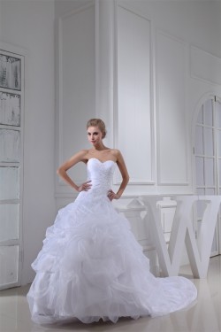 Great Sleeveless Sweetheart Satin Lace Organza Best Wedding Dresses 2030165