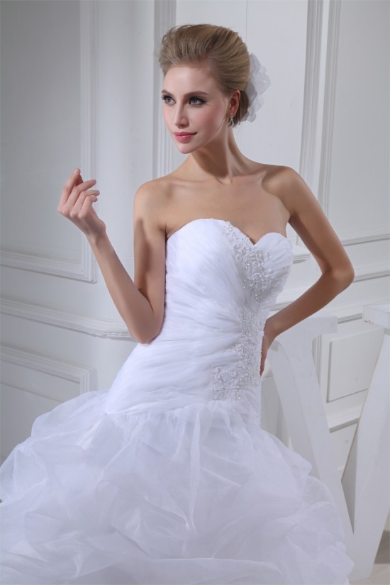 Great Sleeveless Sweetheart Satin Lace Organza Best Wedding Dresses 2030165