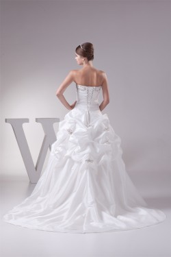 Great Sleeveless Taffeta Sweetheart Princess Wedding Dresses 2030166