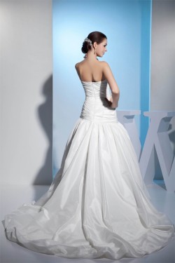 Great Sweetheart Satin Taffeta Netting A-Line Best Wedding Dresses 2030167