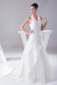 Halter Sleeveless A-Line Satin Taffeta Fine Netting Most Beautiful Wedding Dresses 2030170