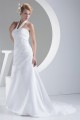 A-Line Halter Sleeveless Satin Lace Sweet Wedding Dresses 2030171