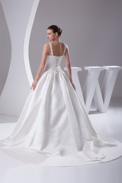 Hot Sale Sleeveless Satin Ball Gown V-Neck Beaded Wedding Dresses 2030179