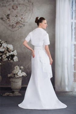 Trumpet/Mermaid Taffeta Lace Strapless Beaded Wedding Dresses 2030185