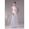 Lace Silk like Satin Sheath/Column Sleeveless Wedding Dresses 2030186