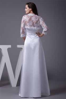A-Line Strapless Lace Satin Wedding Dresses 2030187