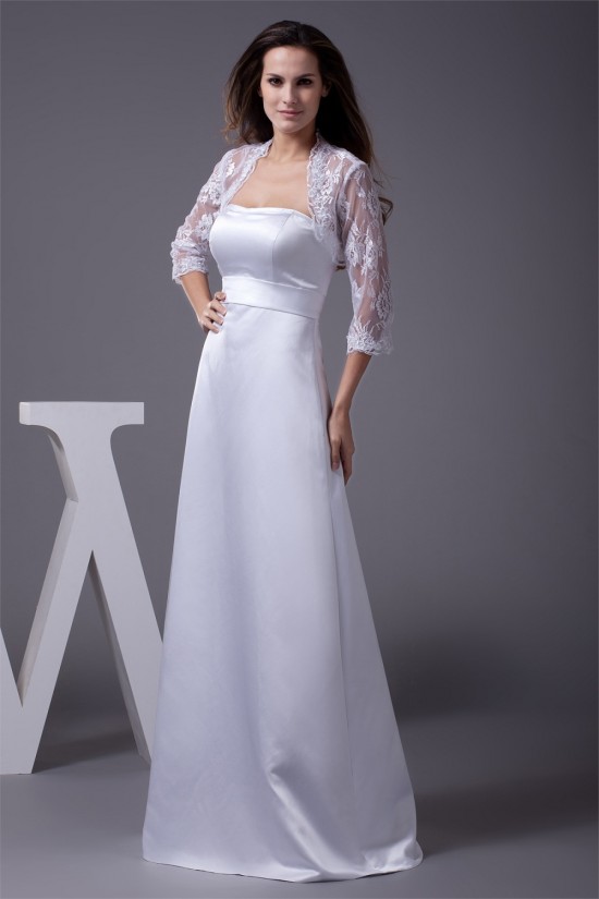 A-Line Strapless Lace Satin Wedding Dresses 2030187 A-Line Strapless Lace Satin Wedding Dresses 2030187