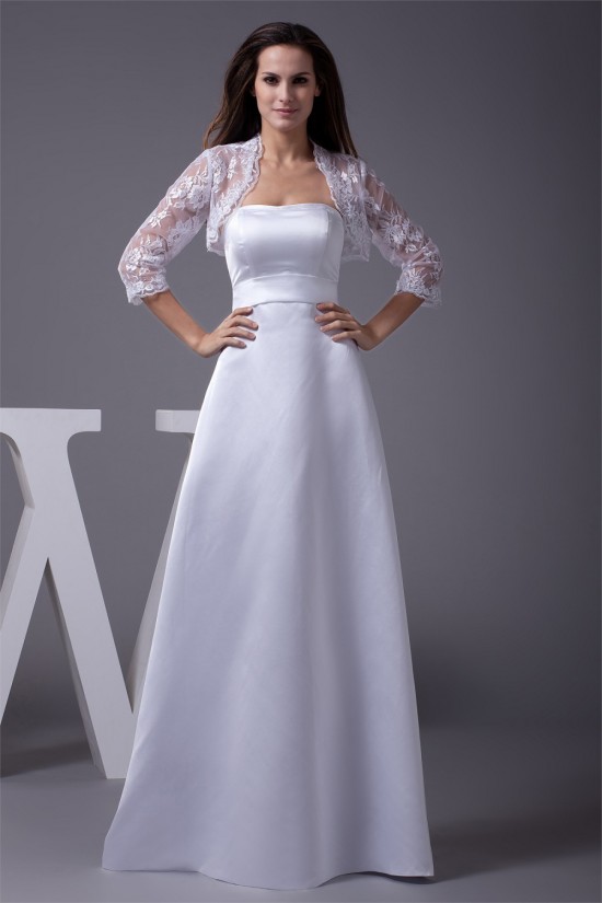 A-Line Strapless Lace Satin Wedding Dresses 2030187 A-Line Strapless Lace Satin Wedding Dresses 2030187
