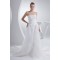 A-Line Strapless Chapel Train Lace Wedding Dresses 2030192
