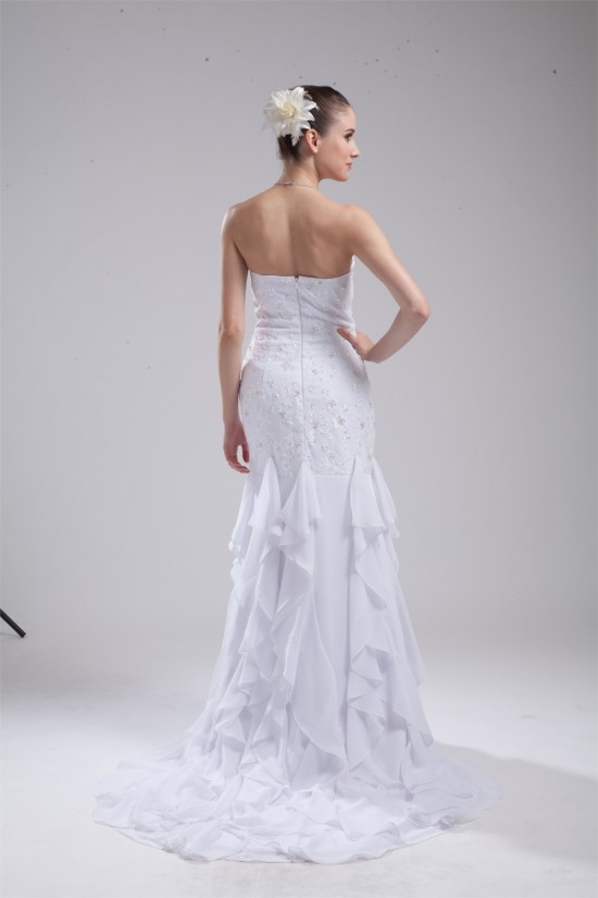 Sheath/Column Chiffon Lace Beaded Sweetheart Sweet Wedding Dresses 2030194 Sheath/Column Chiffon Lace Beaded Sweetheart Sweet Wedding Dresses 2030194