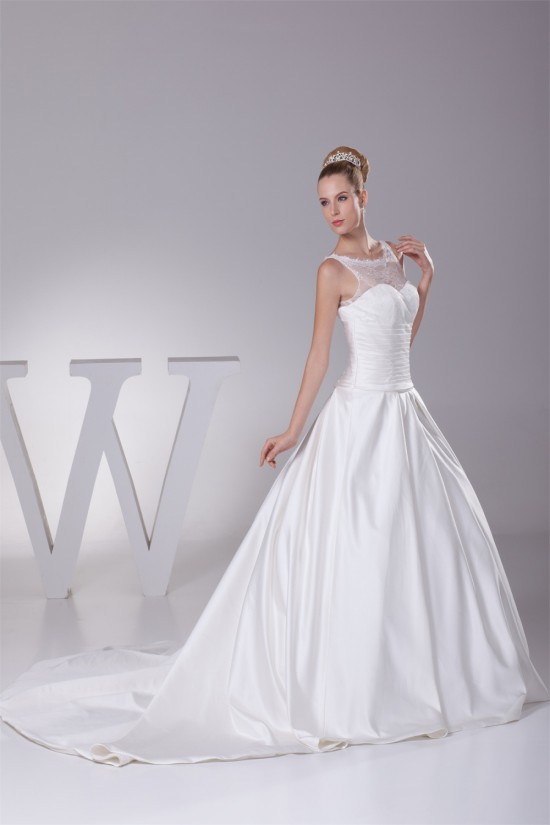 Ball Gown Satin Lace Sleeveless Strapless Wedding Dresses 2030195 Ball Gown Satin Lace Sleeveless Strapless Wedding Dresses 2030195