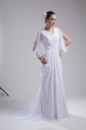 Sheath/Column Long Sleeve Chiffon V-Neck Wedding Dresses 2030199 Sheath/Column Long Sleeve Chiffon V-Neck Wedding Dresses 2030199