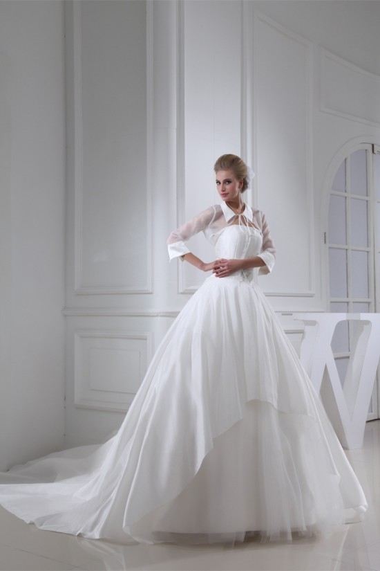 Ball Gown Long Sleeve High-Neck Chapel Train Wedding Dresses 2030200 Ball Gown Long Sleeve High-Neck Chapel Train Wedding Dresses 2030200