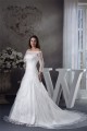 A-Line Long Sleeve Square Satin Lace Fine Netting Wedding Dresses 2030201 A-Line Long Sleeve Square Satin Lace Fine Netting Wedding Dresses 2030201