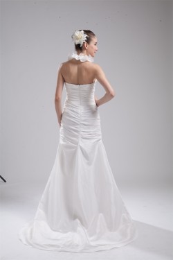 Mermaid/Trumpet Halter Taffeta Wedding Dresses 2030202