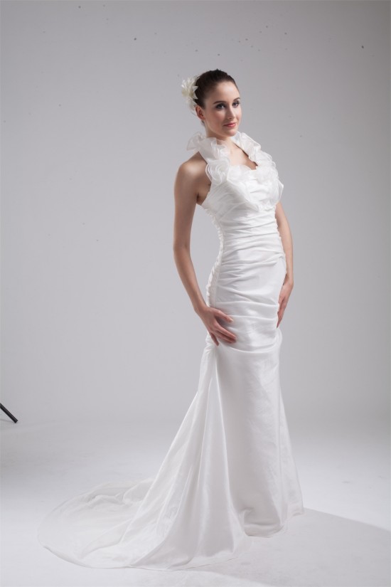 Mermaid/Trumpet Halter Taffeta Wedding Dresses 2030202 Mermaid/Trumpet Halter Taffeta Wedding Dresses 2030202