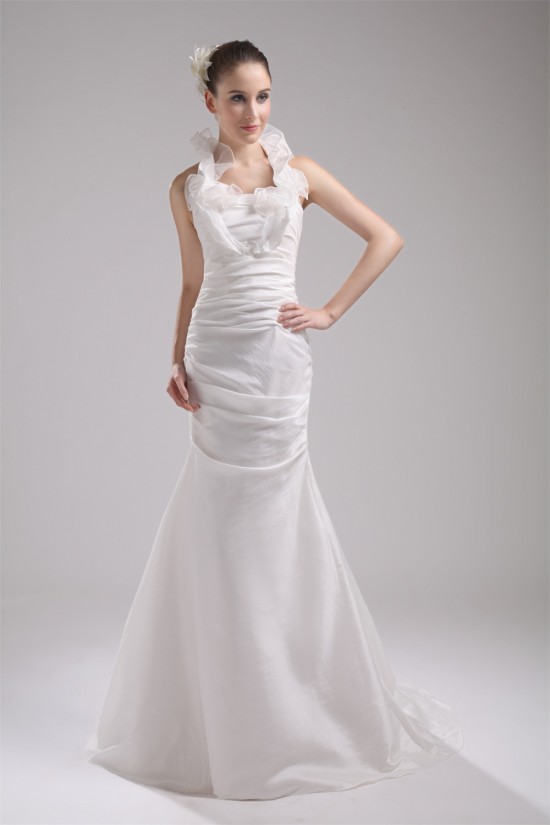 Mermaid/Trumpet Halter Taffeta Wedding Dresses 2030202 Mermaid/Trumpet Halter Taffeta Wedding Dresses 2030202