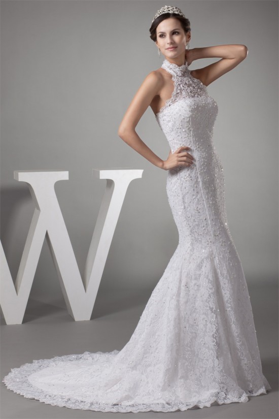 Mermaid/Trumpet Satin Beaded Lace Fine Netting Wedding Dresses 2030203 Mermaid/Trumpet Satin Beaded Lace Fine Netting Wedding Dresses 2030203