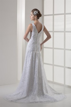 Mermaid/Trumpet Satin Lace Straps Sleeveless New Arrival Wedding Dresses 2030204