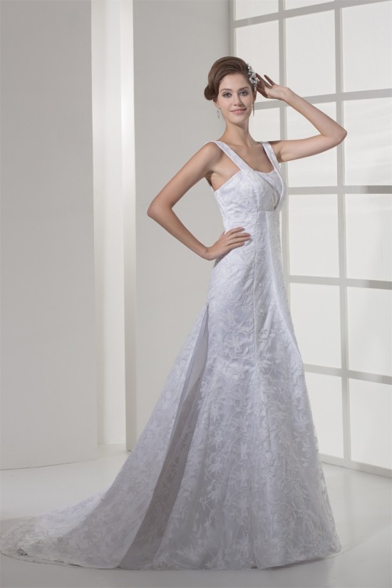 Mermaid/Trumpet Satin Lace Straps Sleeveless New Arrival Wedding Dresses 2030204 Mermaid/Trumpet Satin Lace Straps Sleeveless New Arrival Wedding Dresses 2030204