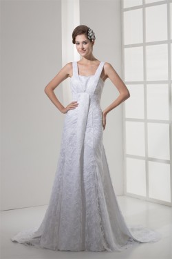 Mermaid/Trumpet Satin Lace Straps Sleeveless New Arrival Wedding Dresses 2030204