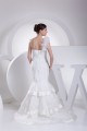 Mermaid/Trumpet Satin Organza One-Shoulder Lace Wedding Dresses 2030205