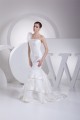 Mermaid/Trumpet Satin Organza One-Shoulder Lace Wedding Dresses 2030205