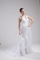 Mermaid/Trumpet Sleeveless Halter Satin Organza Wedding Dresses 2030207