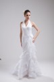 Mermaid/Trumpet Sleeveless Halter Satin Organza Wedding Dresses 2030207