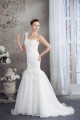 Mermaid/Trumpet Sleeveless Satin Organza One-Shoulder Wedding Dresses 2030208