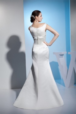 Mermaid/Trumpet Sleeveless Satin Straps Wedding Dresses 2030209