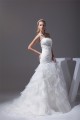 Mermaid/Trumpet Sleeveless Strapless Satin Organza Wedding Dresses 2030210