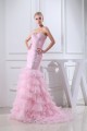 Mermaid/Trumpet Sweetheart Sleeveless Satin Organza Sweet Pink Wedding Dresses 2030218 Mermaid/Trumpet Sweetheart Sleeveless Satin Organza Sweet Pink Wedding Dresses 2030218