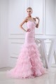 Mermaid/Trumpet Sweetheart Sleeveless Satin Organza Sweet Pink Wedding Dresses 2030218 Mermaid/Trumpet Sweetheart Sleeveless Satin Organza Sweet Pink Wedding Dresses 2030218