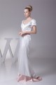 Sheath/Column V-Neck Short Sleeve Sweet Wedding Dresses 2030219