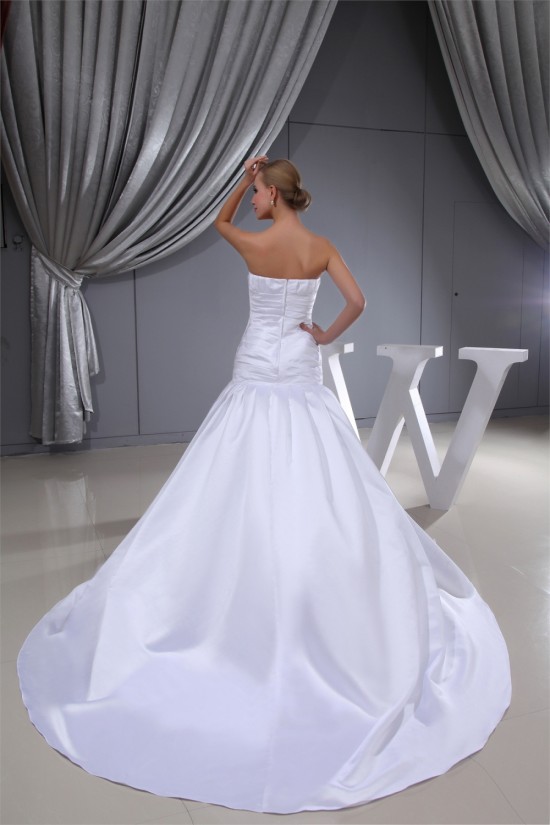 A-Line Sleeveless Square Satin Wedding Dresses 2030221 A-Line Sleeveless Square Satin Wedding Dresses 2030221