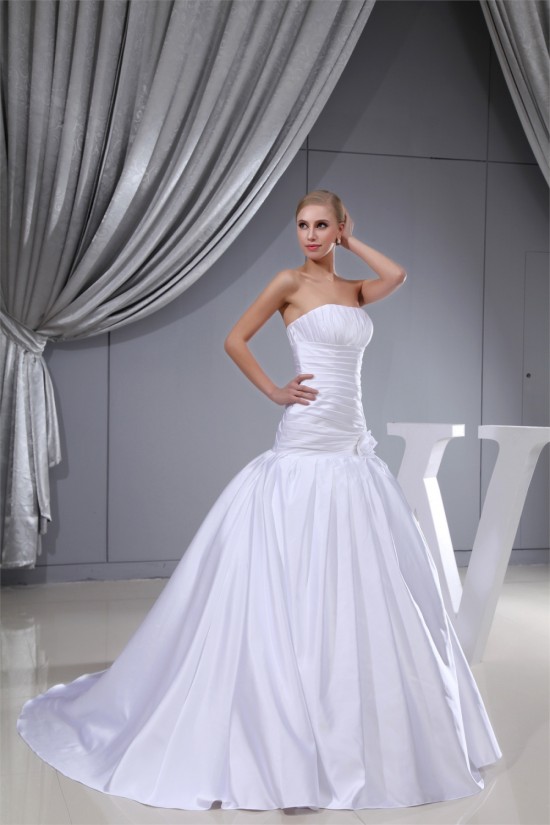 A-Line Sleeveless Square Satin Wedding Dresses 2030221 A-Line Sleeveless Square Satin Wedding Dresses 2030221