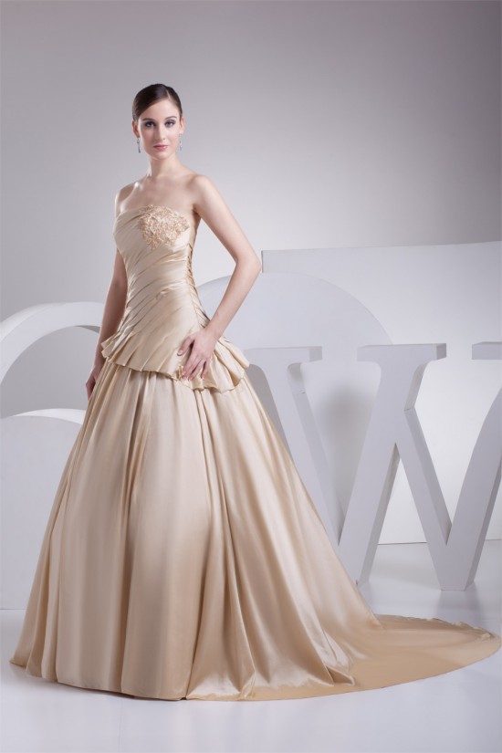 A-Line Strapless Sleeveless Beaded Lace Wedding Dresses 2030224 A-Line Strapless Sleeveless Beaded Lace Wedding Dresses 2030224