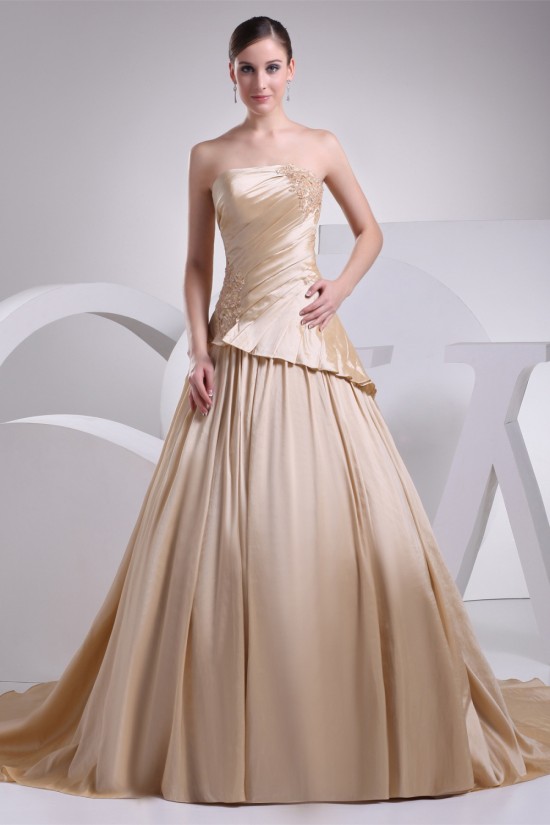 A-Line Strapless Sleeveless Beaded Lace Wedding Dresses 2030224 A-Line Strapless Sleeveless Beaded Lace Wedding Dresses 2030224