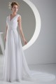 New Design A-Line Chiffon V-Neck Sleeveless Beaded Wedding Dresses 2030225