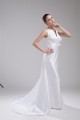 New Design V-Neck Sleeveless Sheath/Column Satin Sweet Wedding Dresses 2030226