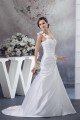A-Line One-Shoulder Satin Sleeveless Sweetheart Wedding Dresses 2030227